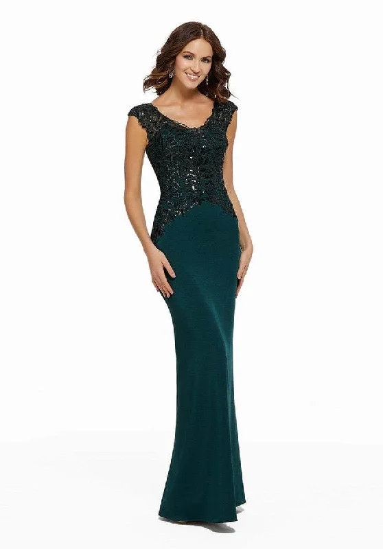 Prom dresses with lace - up side panels and ruffled bodices for a feminine and detailed lookMGNY By Mori Lee 72014SC - Lace Cap Sleeve Gown Prom dresses with lace - up side panels and ruffled bodices for a feminine and detailed lookMGNY By Mori Lee 72014SC - Lace Cap Sleeve Gown
