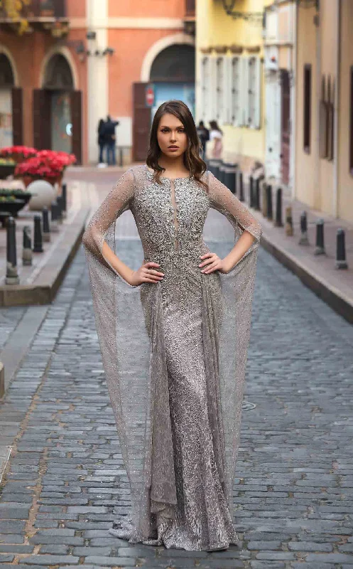 Formal dresses with ruched back panels and button - down fronts for a unique and flattering fitModessa Couture M19023 Dress