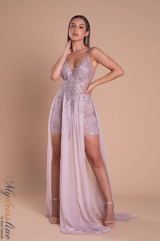 Prom dresses with pom - pom - decorated hems and cotton - blend fabrics for a playful and comfortable formal stylePortia & Scarlett PS21124 Prom dresses with pom - pom - decorated hems and cotton - blend fabrics for a playful and comfortable formal stylePortia & Scarlett PS21124