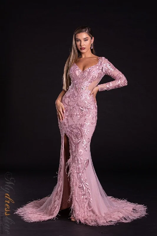 Prom dresses with lace - up side panels and ruffled bodices for a feminine and detailed lookPortia & Scarlett PS21126 Prom dresses with lace - up side panels and ruffled bodices for a feminine and detailed lookPortia & Scarlett PS21126