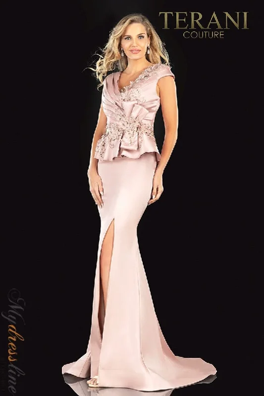 Formal dresses with empire waists and organza overlays for a feminine lookTerani Couture 2021M2994 Formal dresses with empire waists and organza overlays for a feminine lookTerani Couture 2021M2994