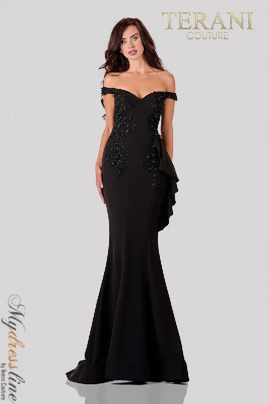 Formal dresses with embroidered panels and tulle overlays for a fairytale promTerani Couture 2111E4732 Formal dresses with embroidered panels and tulle overlays for a fairytale promTerani Couture 2111E4732
