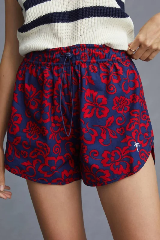 Leather Look Women Shorts for an Edgy and Chic StyleAloha Pull On Drawstring Shorts In Navy Leather Look Women Shorts for an Edgy and Chic StyleAloha Pull On Drawstring Shorts In Navy
