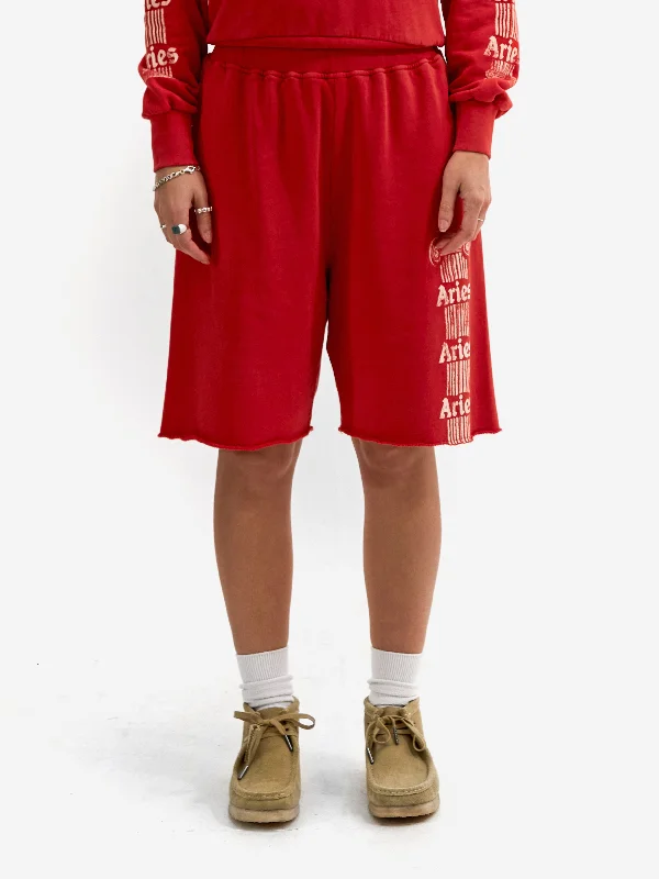 Elastic Waist Women Shorts for Easy Wear and ComfortAries Aged Ancient Column Sweatshort - Red Elastic Waist Women Shorts for Easy Wear and ComfortAries Aged Ancient Column Sweatshort - Red