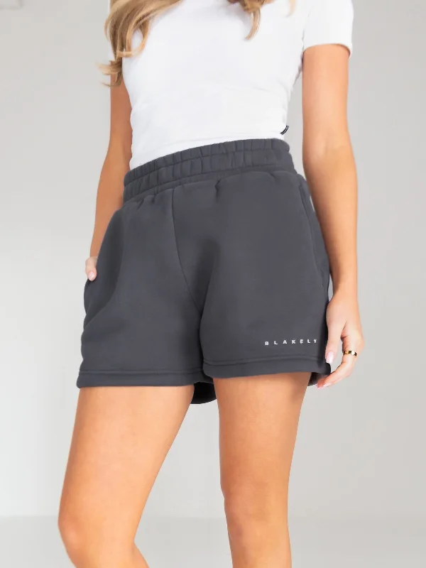 Ruffled Hem Women Shorts to Add a Feminine TouchIsabel Jogger Shorts - Charcoal