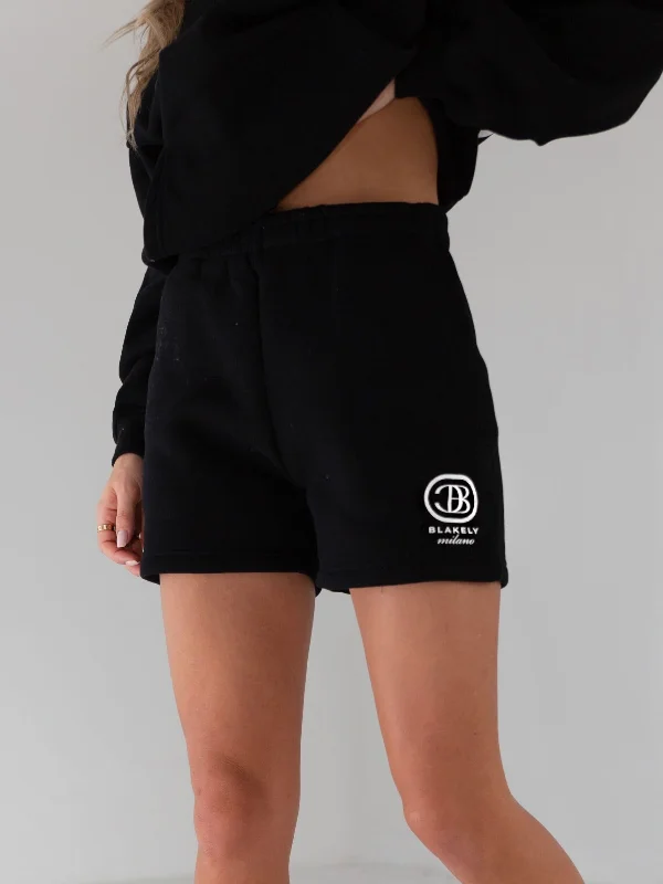 Tie - Waist Women Shorts for a Customizable FitMilano Jogger Shorts - Black