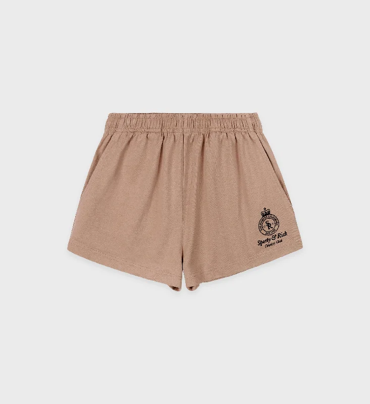 Belted Women Shorts to Enhance the WaistlineCrown Disco Short - Mink/Faded Black