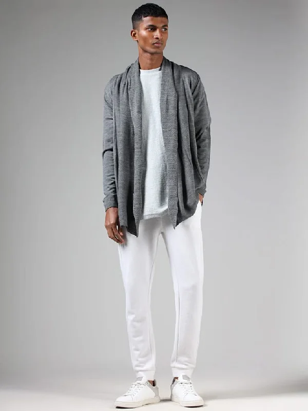 Linen Women Shorts for Breathable Comfort in Hot WeatherETA Dark Grey Melange Slim-Fit Cardigan Linen Women Shorts for Breathable Comfort in Hot WeatherETA Dark Grey Melange Slim-Fit Cardigan