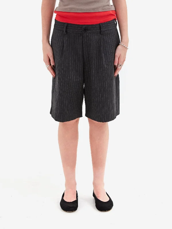 Ruffled Hem Women Shorts to Add a Feminine TouchGimaguas Daniel Shorts - Grey Stripe Ruffled Hem Women Shorts to Add a Feminine TouchGimaguas Daniel Shorts - Grey Stripe