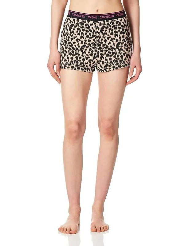 Twill Women Shorts with a Smooth Texture and DurabilityGlisten Lounge Short In Sketched Leopard Print Honey Almond Twill Women Shorts with a Smooth Texture and DurabilityGlisten Lounge Short In Sketched Leopard Print Honey Almond