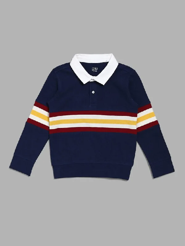 Twill Women Shorts with a Smooth Texture and DurabilityHOP Kids Striped Navy Blue Collared T-Shirt Twill Women Shorts with a Smooth Texture and DurabilityHOP Kids Striped Navy Blue Collared T-Shirt