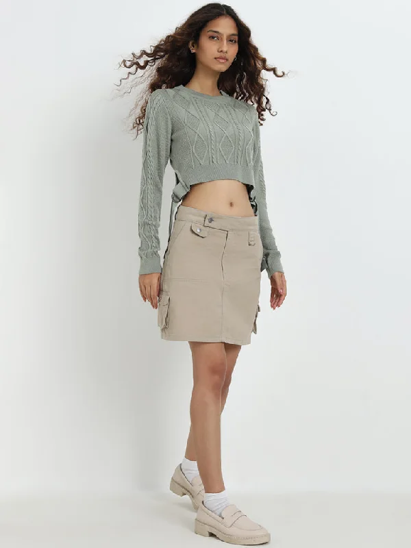 Bermuda Women Shorts for a Classic and Sophisticated LookNuon Beige Mid-Rise Denim Skirt Bermuda Women Shorts for a Classic and Sophisticated LookNuon Beige Mid-Rise Denim Skirt