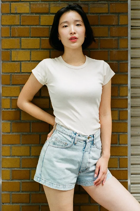 Tie - Waist Women Shorts for a Customizable FitRDNW06 - Denim Mid-Length Short