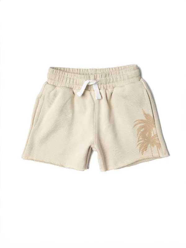 High - Waisted Women Shorts for a Retro and Flattering LookResort Palm Sweatshort - Cream High - Waisted Women Shorts for a Retro and Flattering LookResort Palm Sweatshort - Cream