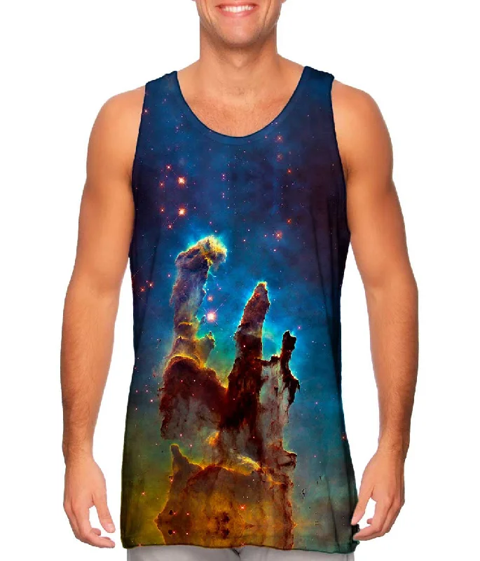 Women's Button - Down Tank Tops in Striped PatternsSpace Galaxy Pillars Of Creation