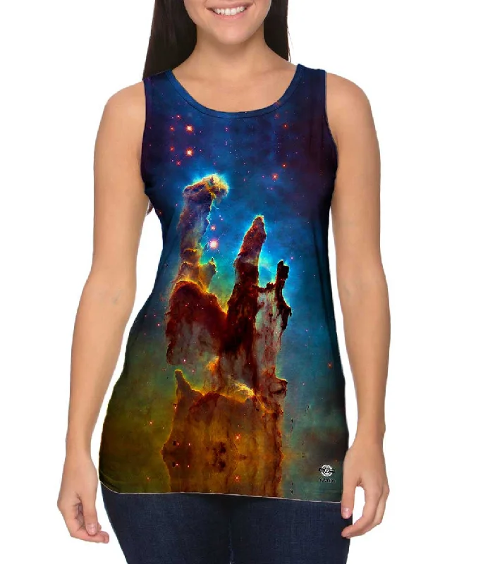 One - Shoulder Women's Rayon Blend Tank Tops for a Flowy LookSpace Galaxy Pillars Of Creation One - Shoulder Women's Rayon Blend Tank Tops for a Flowy LookSpace Galaxy Pillars Of Creation
