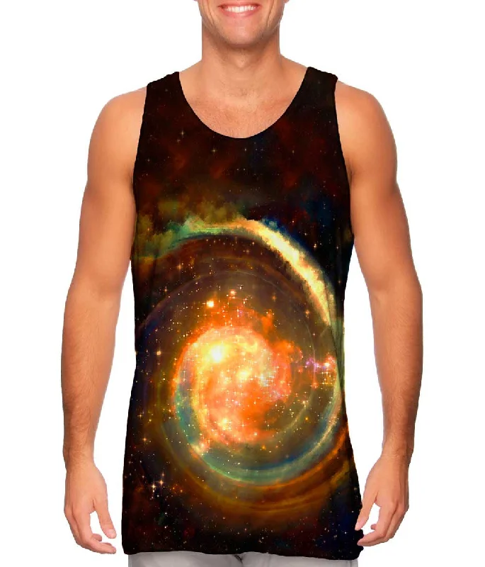 Plus Size Women's Ruffled Hem Tank Tops with Floral PrintsSpace Galaxy Virtual Ring Nebula Plus Size Women's Ruffled Hem Tank Tops with Floral PrintsSpace Galaxy Virtual Ring Nebula