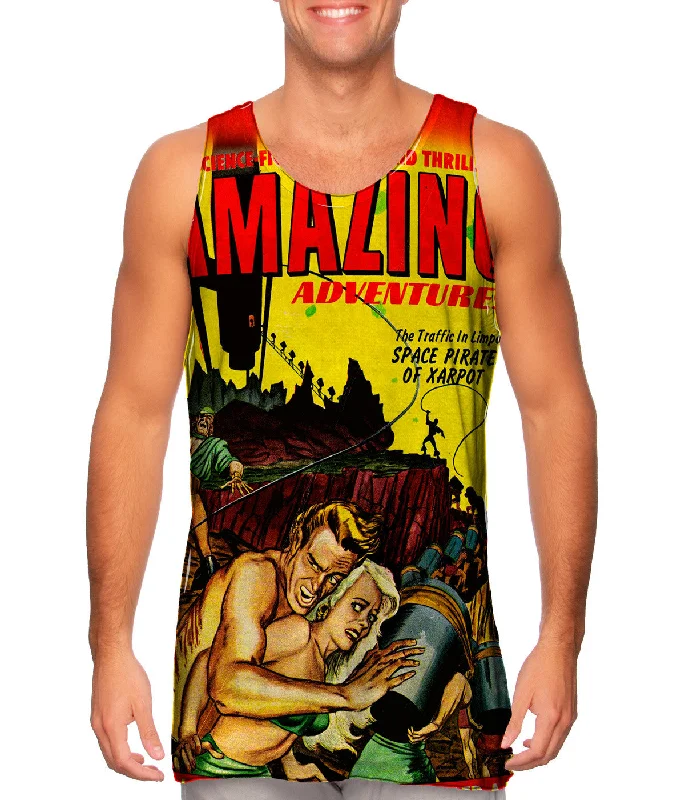 Mock Neck Women's Performance Tank Tops for CyclingSpace Pirate Comic Retro