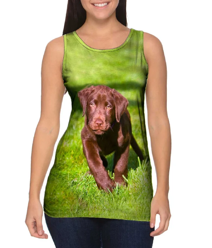 V - Neck Women's Moisture - Wicking Tank Tops for RunningSpeedy Chocolate Lab