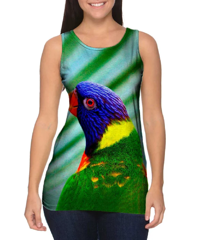 V - Neck Women's Moisture - Wicking Tank Tops for RunningSpunky Parrot
