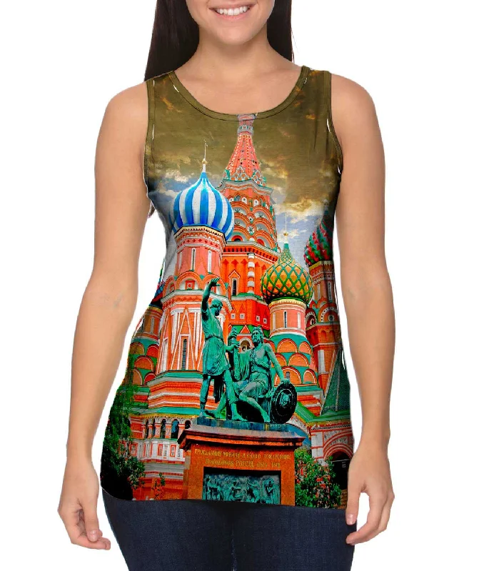 Plus Size Women's Embroidered Tank Tops in Boho StylesSt Basils Cathedral - Colors