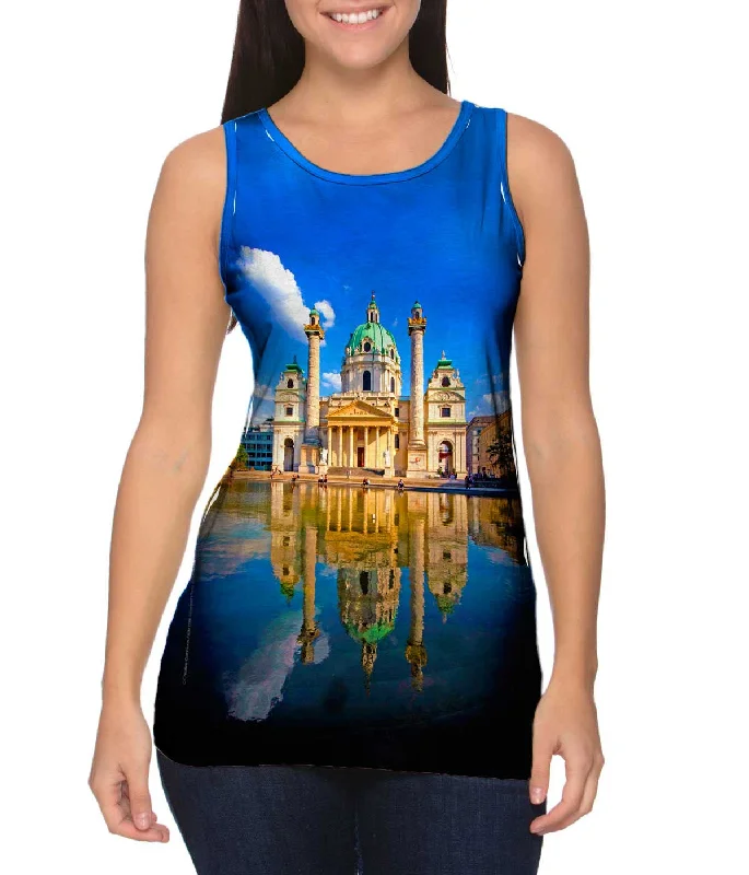 Plus Size Women's Puff - Sleeve Tank Tops in Pastel HuesSt Charles Church - Vienna