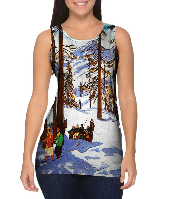 Women's Longline Tank Tops with Abstract PrintsSt Moritz Switzerland