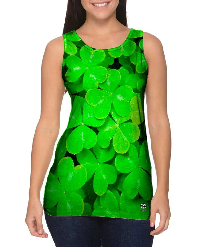 Women's Sleeveless Ribbed Tank Tops for a Trendy LookSt Patrick Four Leaf Clover