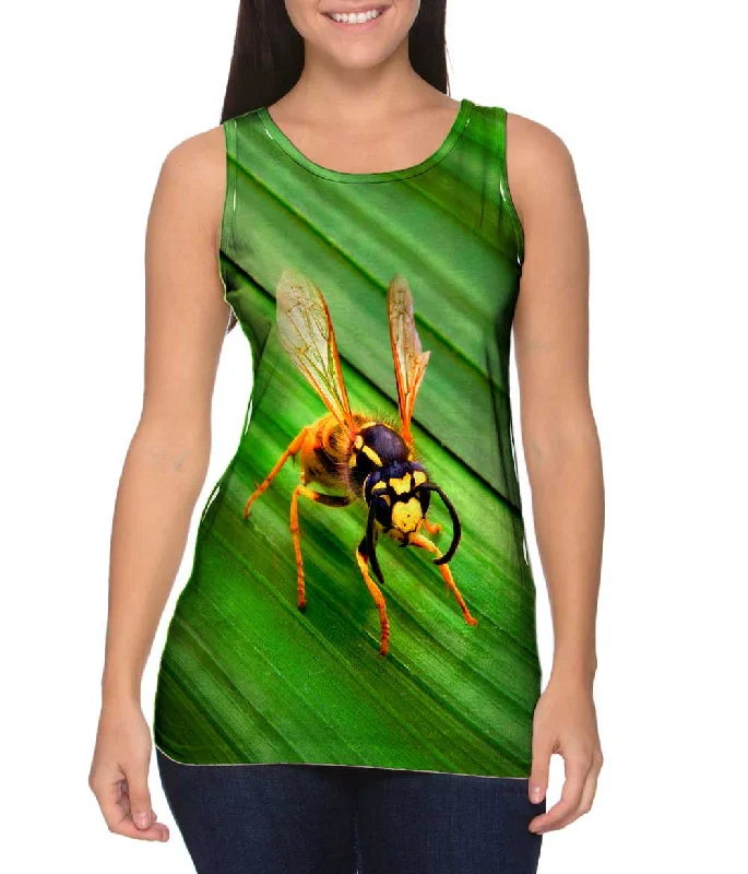 Plus Size Women's Side - Slit Tank Tops in Metallic ShadesStain Butterfly