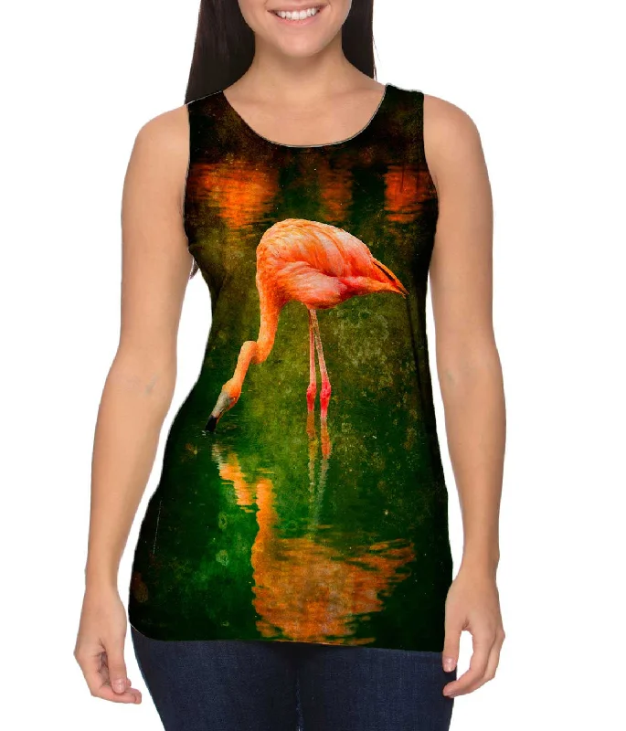 Women's Cropped Tank Tops with Vintage Band LogosStain Lake Flamingo