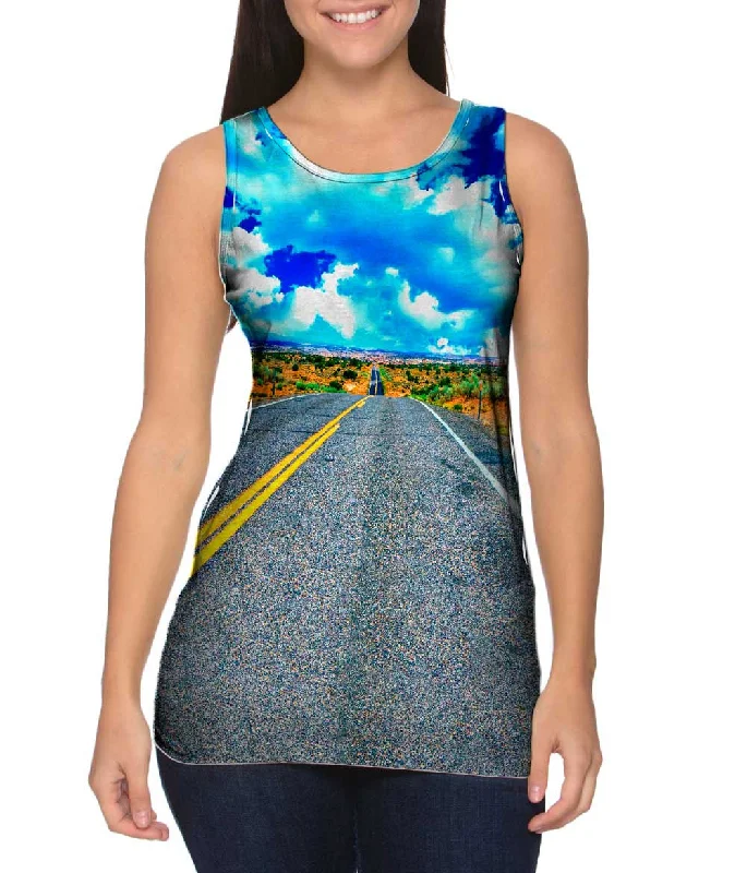 Women's Cropped Tank Tops with Vintage Band LogosState Route 12