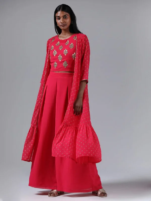 Twill Women Shorts with a Smooth Texture and DurabilityVark Pink Zardozi Embroidered Crop Top with Jacket & Palazzos Set Twill Women Shorts with a Smooth Texture and DurabilityVark Pink Zardozi Embroidered Crop Top with Jacket & Palazzos Set