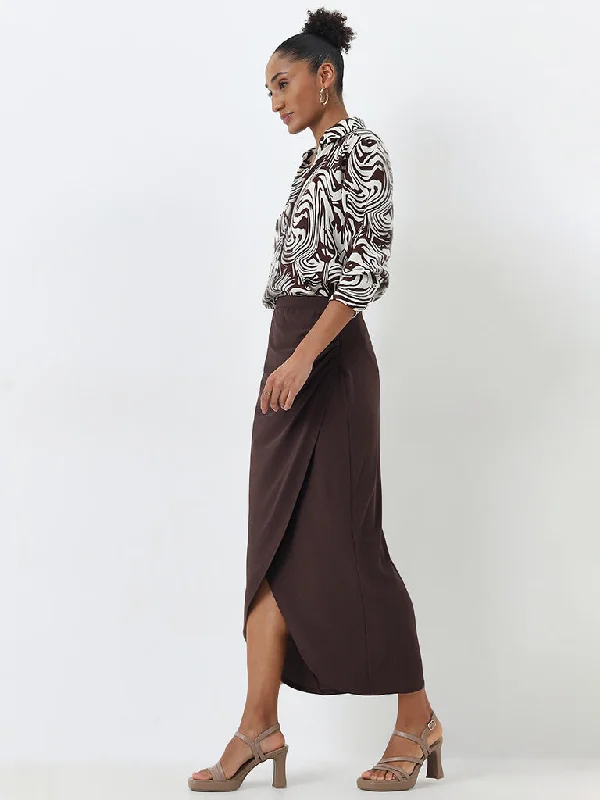 Cargo Women Shorts with Multiple Pockets for FunctionalityWardrobe Brown Ruched Detailed High-Rise Skirt Cargo Women Shorts with Multiple Pockets for FunctionalityWardrobe Brown Ruched Detailed High-Rise Skirt