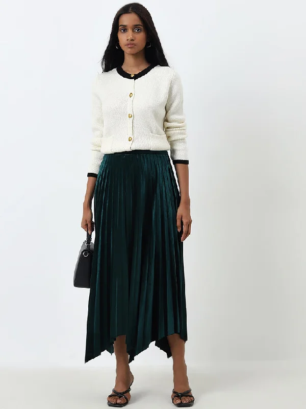 Printed Floral Women Shorts for a Summer - Ready StyleWardrobe Green Velveteen Pleated High-Rise Skirt Printed Floral Women Shorts for a Summer - Ready StyleWardrobe Green Velveteen Pleated High-Rise Skirt