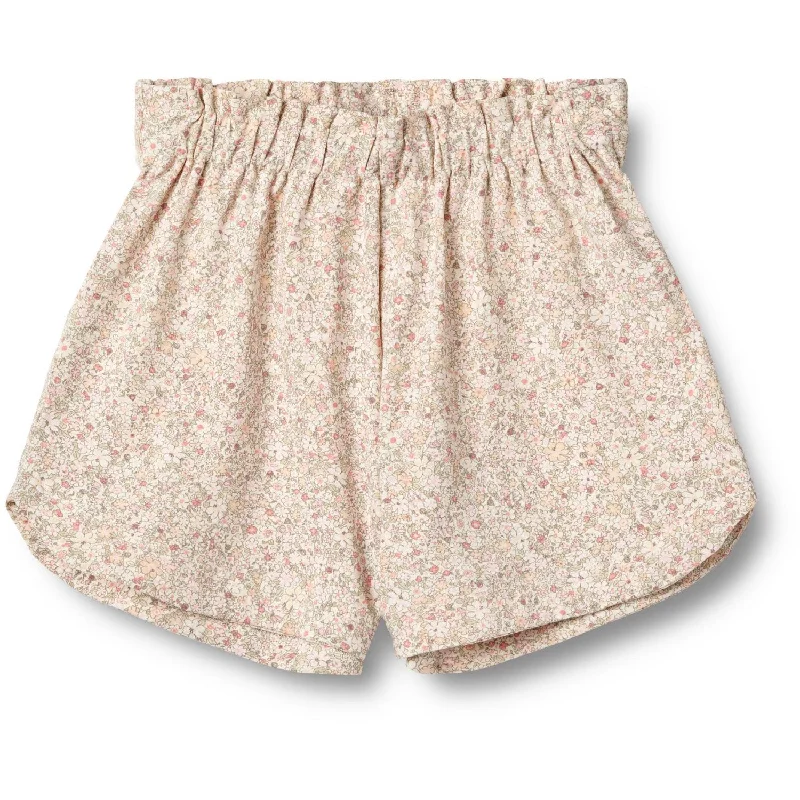 Ruffled Hem Women Shorts to Add a Feminine TouchWheat Cream Flower Meadow Jersey Shorts Karen Ruffled Hem Women Shorts to Add a Feminine TouchWheat Cream Flower Meadow Jersey Shorts Karen