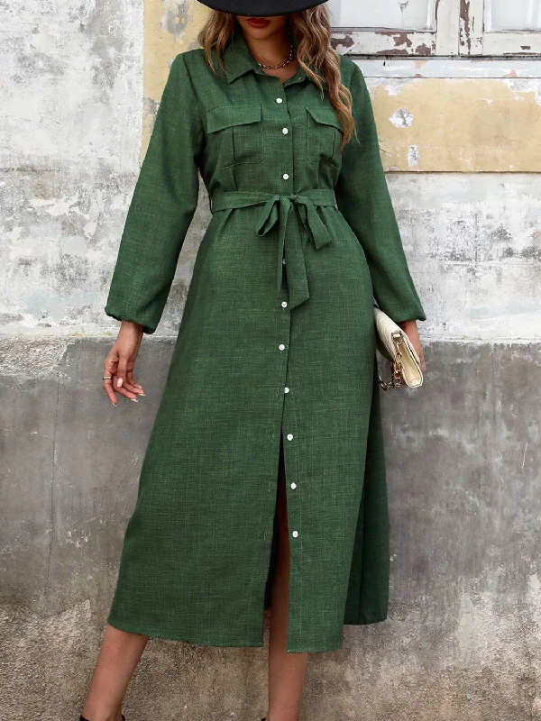 Long - Sleeve Bodysuits for Cold Weather LayeringCollared Neck Long Sleeve Midi Shirt Dress Long - Sleeve Bodysuits for Cold Weather LayeringCollared Neck Long Sleeve Midi Shirt Dress