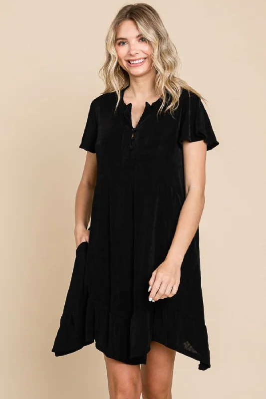 Convertible Straps Bodysuits for Multiple Styling OptionsCulture Code Full Size Notched Short Sleeve Dress Convertible Straps Bodysuits for Multiple Styling OptionsCulture Code Full Size Notched Short Sleeve Dress