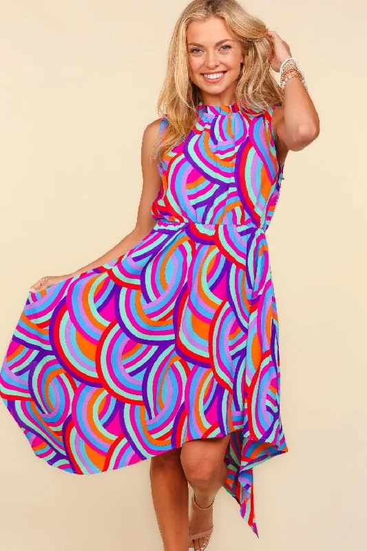 Plus - Size Bodysuits with a Comfortable and Flattering FitMock Neck Sleeveless Printed Dress Plus - Size Bodysuits with a Comfortable and Flattering FitMock Neck Sleeveless Printed Dress
