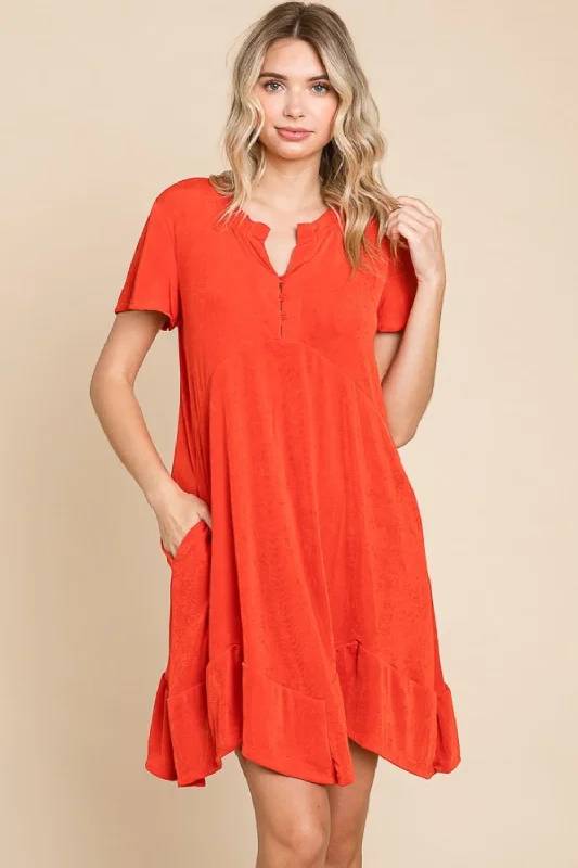 High - Neck Bodysuits for a Modest and Sophisticated LookCulture Code Notched Short Sleeve Dress High - Neck Bodysuits for a Modest and Sophisticated LookCulture Code Notched Short Sleeve Dress
