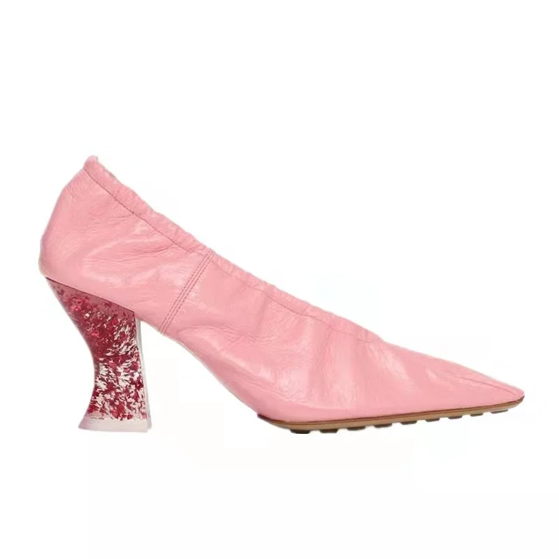High - Neck Bodysuits for a Modest and Sophisticated LookRetro Transparent Crystal High Heel Shoes