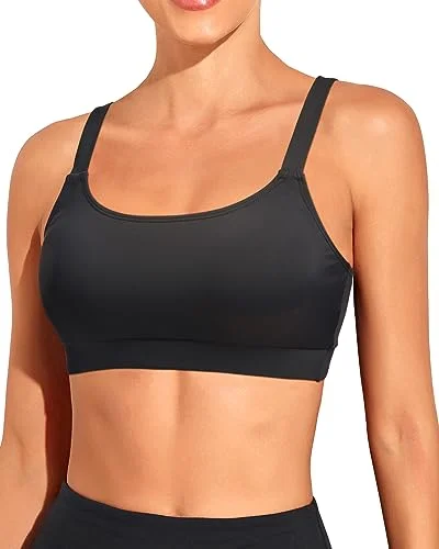 Neon - colored bikini to stand out on the beachScoop Neck Padded Crop Swim Top