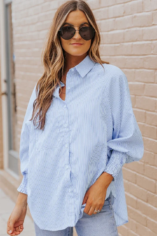 Sleeveless Bodysuits for a Cool and Casual Summer LookStriped Lantern Sleeve Collared Shirt Sleeveless Bodysuits for a Cool and Casual Summer LookStriped Lantern Sleeve Collared Shirt