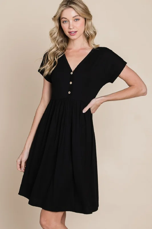 Thermal Bodysuits for Extra Warmth in WinterV-Neck Short Sleeve Dress