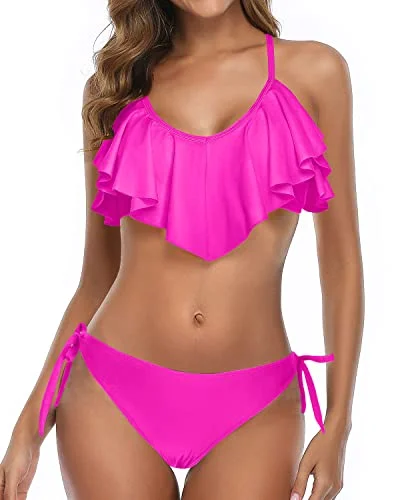 Maternity bikini for expecting mothers to enjoy the beach comfortablyFlattering Two Piece Bikini Women Cross Back Bathing Suit-Neon Pink Maternity bikini for expecting mothers to enjoy the beach comfortablyFlattering Two Piece Bikini Women Cross Back Bathing Suit-Neon Pink